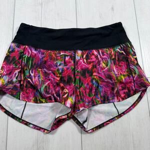 Lululemon Speed Up Mid-Rise Lined Short 4" Vivid Floral Colorful Running Size 6
